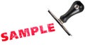 SAMPLE rubber stamp text on white background Royalty Free Stock Photo