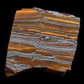 A sample of striped stratified ferruginous quartzite jespilite rock
