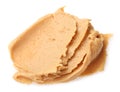 Sample of tasty nut butter isolated on white Royalty Free Stock Photo