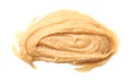 Sample of tasty nut butter isolated on white, top view Royalty Free Stock Photo
