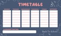 Sample timetable for elementary school. Schoolboy weekly planner template.Boys template