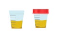 Sample of urine test vector illustration. Containers for analysis Royalty Free Stock Photo