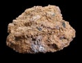 Sample of Volcanic Pink Lava isolated on black background. Mineral of volcanic origin Royalty Free Stock Photo