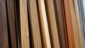 Sample of wood plank material in home design store Royalty Free Stock Photo