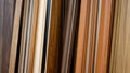 Sample of wood plank material in home design store Royalty Free Stock Photo