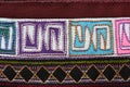 A sample of woven ethnic cloth fabric