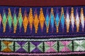 A sample of woven ethnic cloth fabric