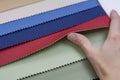 Samples of artificial leather for sewing Royalty Free Stock Photo