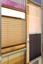 Samples of blinds for windows in the store Royalty Free Stock Photo