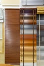 Samples of blinds for windows in the store Royalty Free Stock Photo