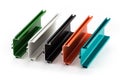 Samples of colorful aluminum profiles