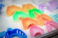 Colorful plastic dental impression trays