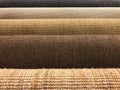 Samples of different woven carpet texture from sisal and natural Royalty Free Stock Photo