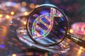 Samples for DNA sequencing and 3D rendering in petri dishes. Royalty Free Stock Photo