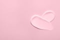 Samples of face cream on pink background, top view. Space for text Royalty Free Stock Photo