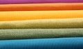 Samples of horizontal colored cotton cloth