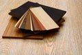 Samples of laminate floor boards Royalty Free Stock Photo