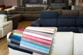 Samples of material for a new sofa