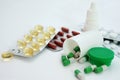 Samples of medicines, tablets, capsules and vitami Royalty Free Stock Photo
