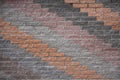 Samples multicolored facing bricks on the stand. Royalty Free Stock Photo