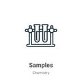 Samples outline vector icon. Thin line black samples icon, flat vector simple element illustration from editable chemistry concept