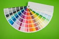 Samples of the palette of the color spectrum, catalog for tinting, multi-variant rainbow paper Royalty Free Stock Photo