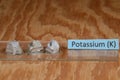 Samples of the periodic element No 19, Potassium Royalty Free Stock Photo