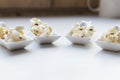 Popcorn samples. Royalty Free Stock Photo
