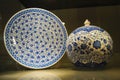 Samples of Turkish pottery in Kutahya. Royalty Free Stock Photo