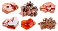samples of vanadinite natural stones isolated Royalty Free Stock Photo