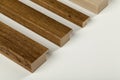 Samples of wooden molding Royalty Free Stock Photo