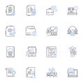 Sampling technique line icons collection. Population, Sample, Randomization, Probability, Non-probability Royalty Free Stock Photo