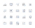 Sampling Theory line icons collection. Sample, Population, Statistic, Parameter, Inference, Random, Probability vector