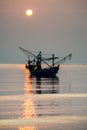 Samroiyod Beach,Thailand ,fishing boats on the sea, background Royalty Free Stock Photo