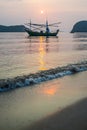 Samroiyod Beach,Thailand ,fishing boats on the sea, background Royalty Free Stock Photo