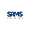 SAMS letter for animal clinic logo desiogn symbol