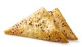 Samsa triangle on white background. Isolated Royalty Free Stock Photo