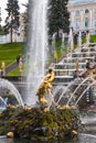 Samson Fountain of the Grand Cascade in Peterhof Palace, Russia Royalty Free Stock Photo