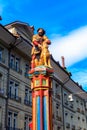 Samson fountain Simsonbrunnen on the Kramgasse in the Old City of Bern, Switzerland Royalty Free Stock Photo
