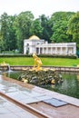 Samson Fountain turned off in Peterhof, Russia