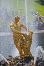 Samson and the Lion Fountain, Peterhof, Russia Royalty Free Stock Photo