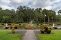 Samson and the Lion statue and pool in Brookgreen Gardens