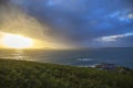 Samson at sunset from St Mary's, Isles of Scilly, England Royalty Free Stock Photo