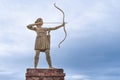 Samsun / Turkey - August 04 2019: Amazon girl statue with bow and arrow