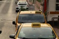 Samsun,Turkey - November 19, 2022 Taksi sign on a yellow car