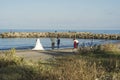 Samsun, Turkey - October 2, 2016: Wedding photography shooting on the beach