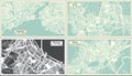 Samsun, Urfa, Sivas and Istanbul Turkey City Maps in Retro Style Royalty Free Stock Photo