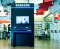 Samsung advertising digital panel shows own ad in the russian chain electronic store