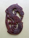 Antique carved jade from China depicting a dragon