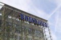 Samsung company logo on headquarters building Royalty Free Stock Photo